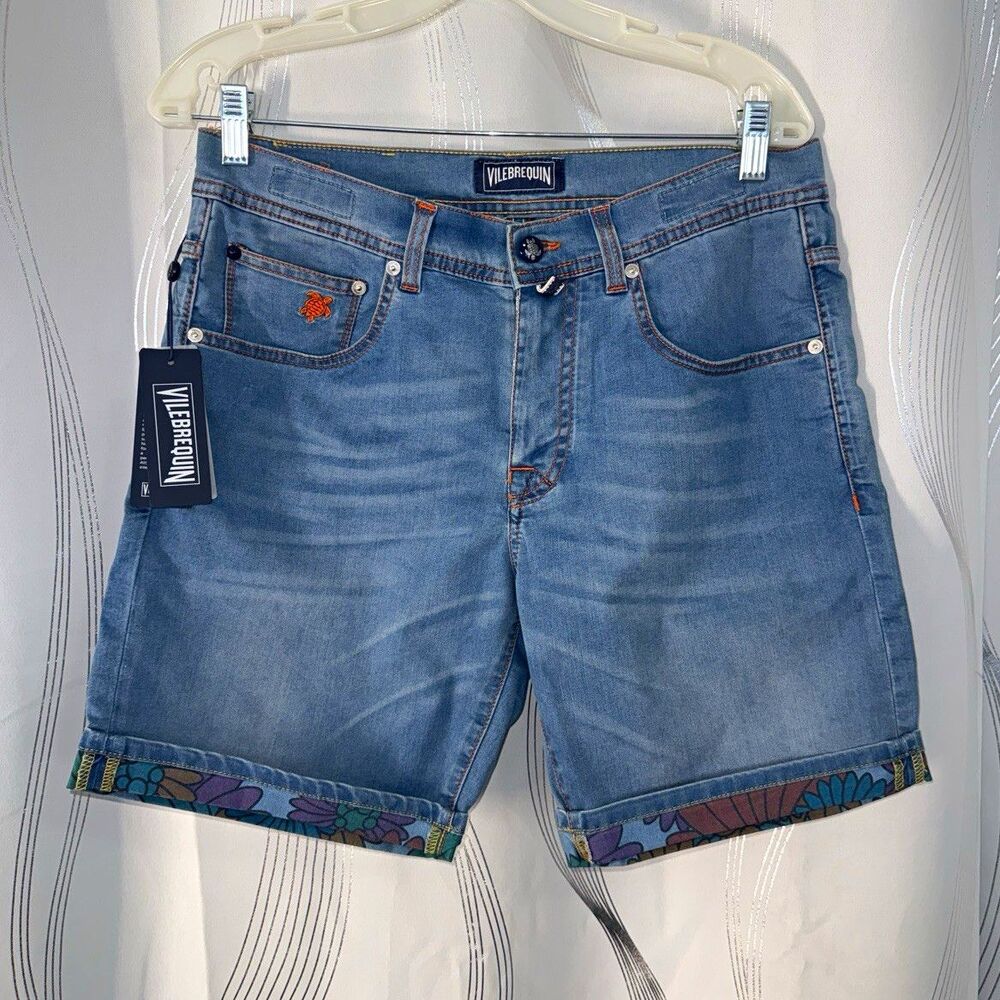 Vilebrequin Men’s Blue Denim Shorts Light Wash Size 32